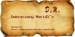Debreczeny Marián névjegykártya