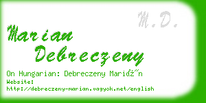 marian debreczeny business card